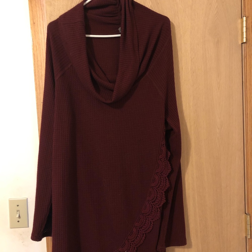 Maroon Cowl Neck Sweater